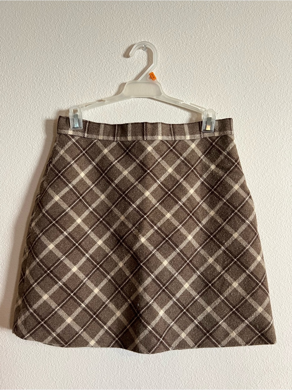 Pink Lily Brown & Cream Plaid A-Line Skirt